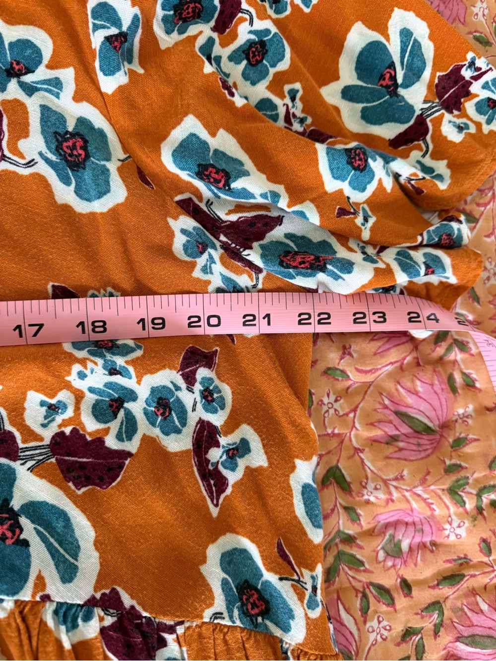 Ava & Viv Boho Summer Dress Women’s Size X Orange Floral Flutter Sleeve VNeck - Picture 11 of 15